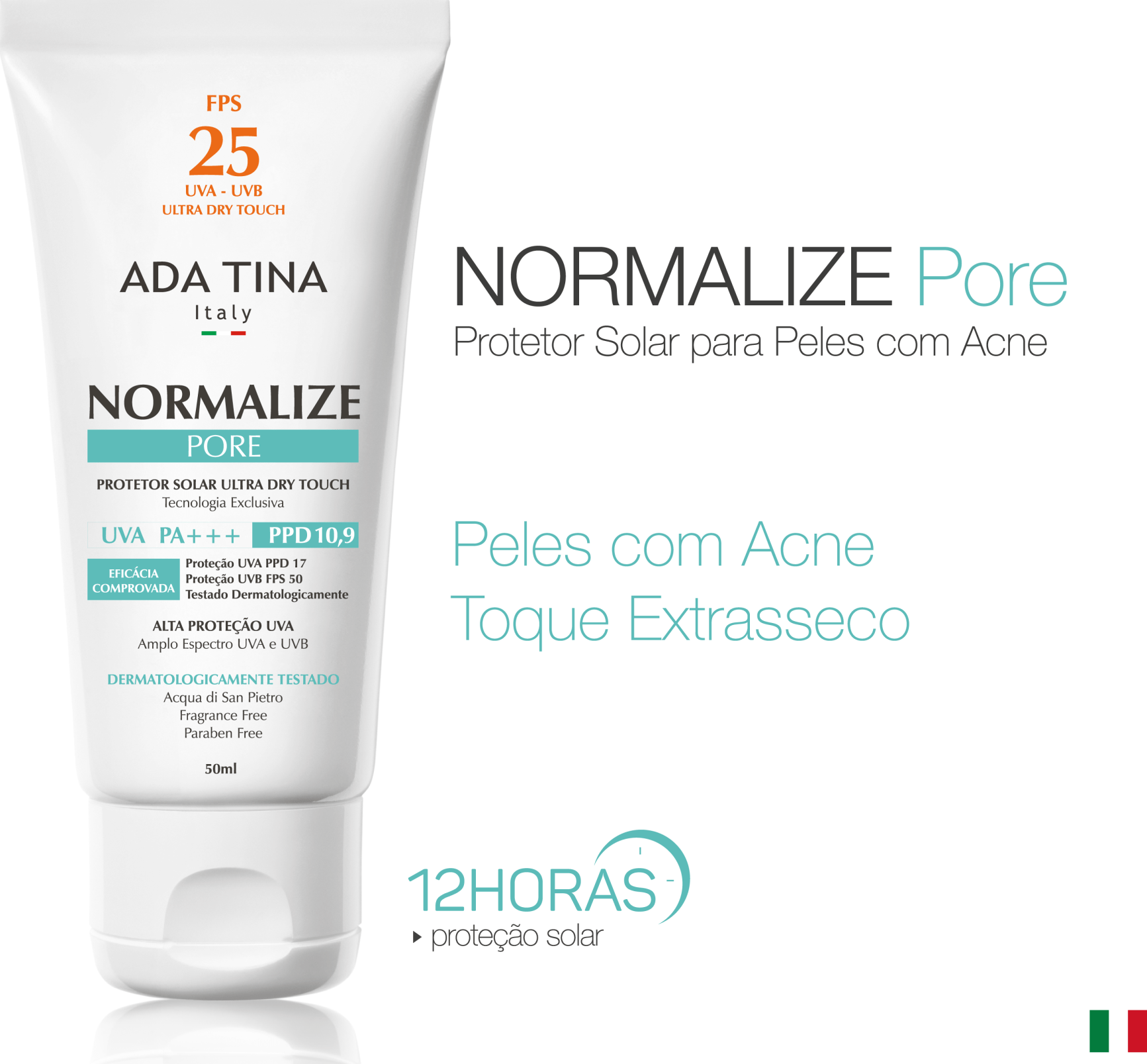 Ada Tina Normalize Pore FPS 25 - Protetor Solar Facial 50ml