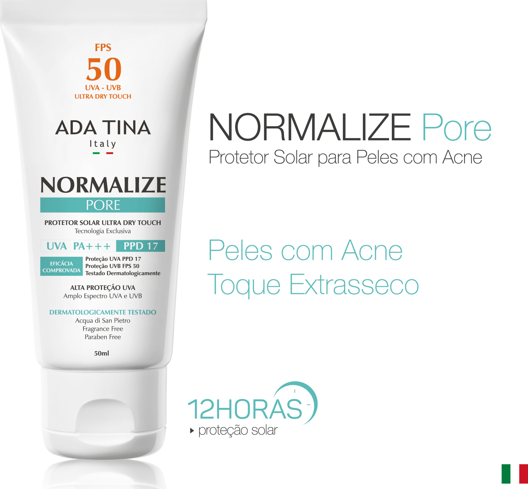 Ada Tina Normalize Pore FPS 50 - Protetor Solar Facial 50ml