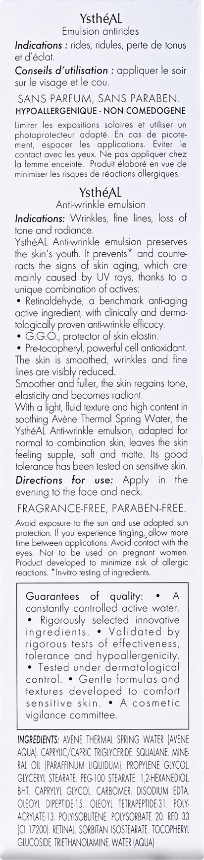 Avène YsthéAL Emulsion Antirides - Emulsão Anti-idade 30ml