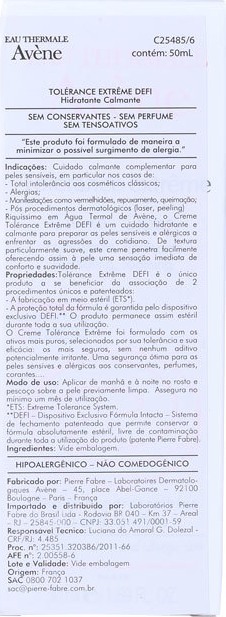 Avène Tolérance Extrême - Creme Hidratante Facial 50ml