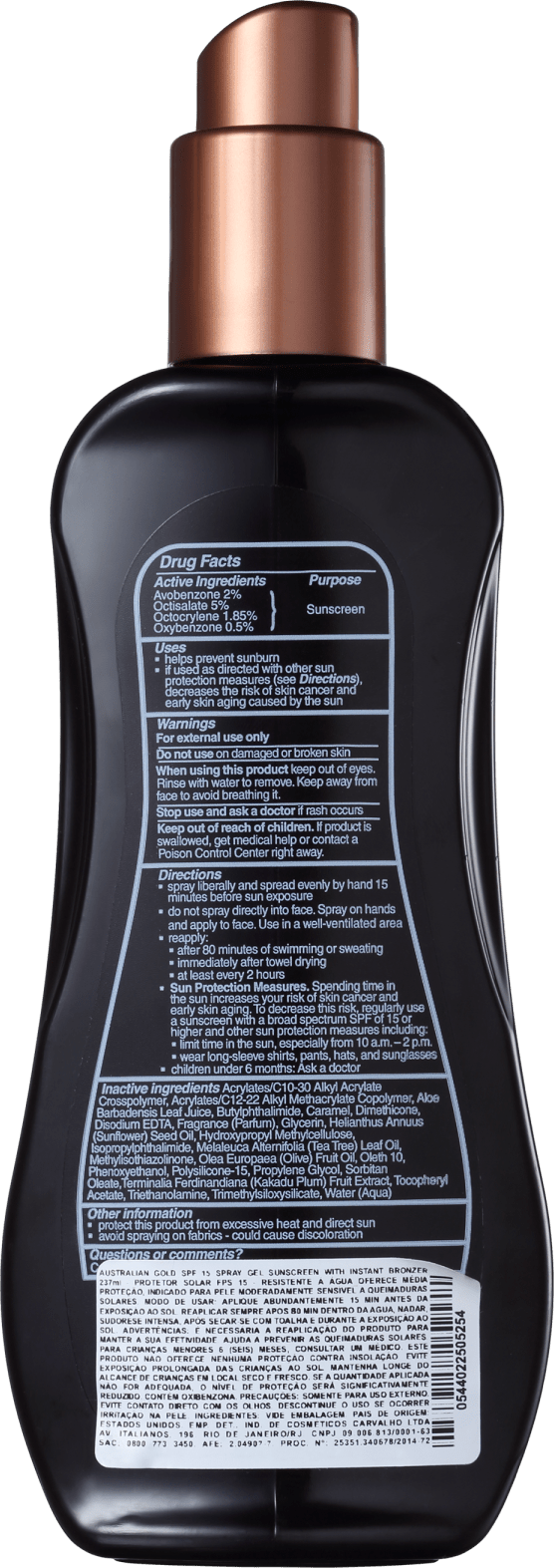 Australian Gold Instant Bronzer FPS 15 - Spray Bronzeador 237ml