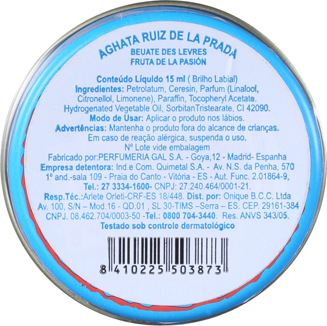 Agatha Ruiz de La Prada Beauté Des Lèvres Fruta de La Pasión - Brilho Labial 15ml