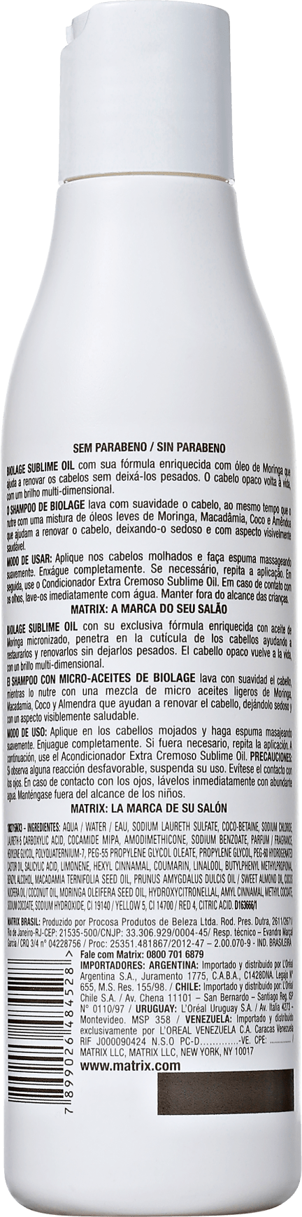 Matrix Biolage Sublime Oil Shampoo Com Micro-Óleos - Shampoo 300ml