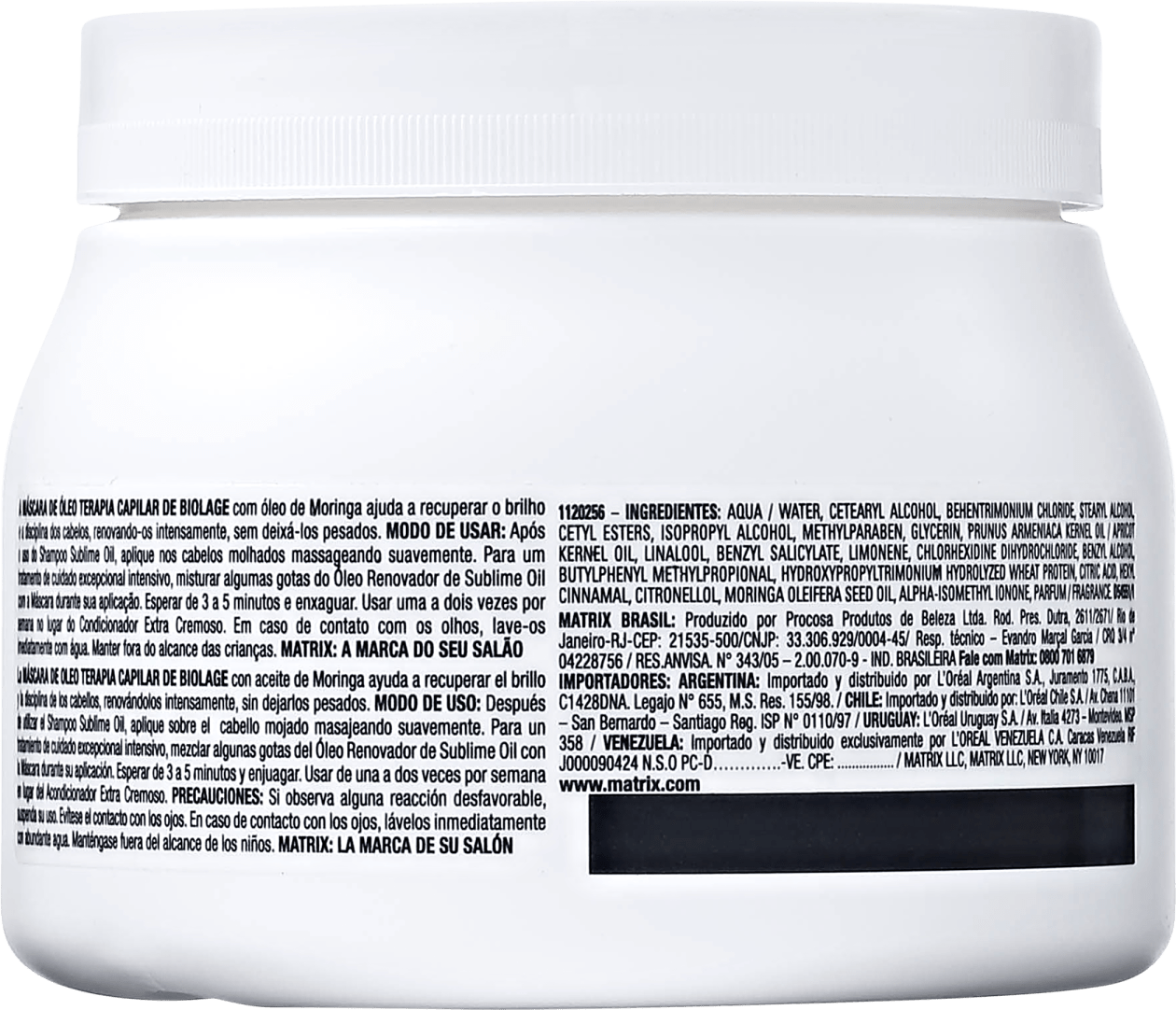 Matrix Biolage Sublime Oil Máscara de Óleo Terapia - Tratamento 500g