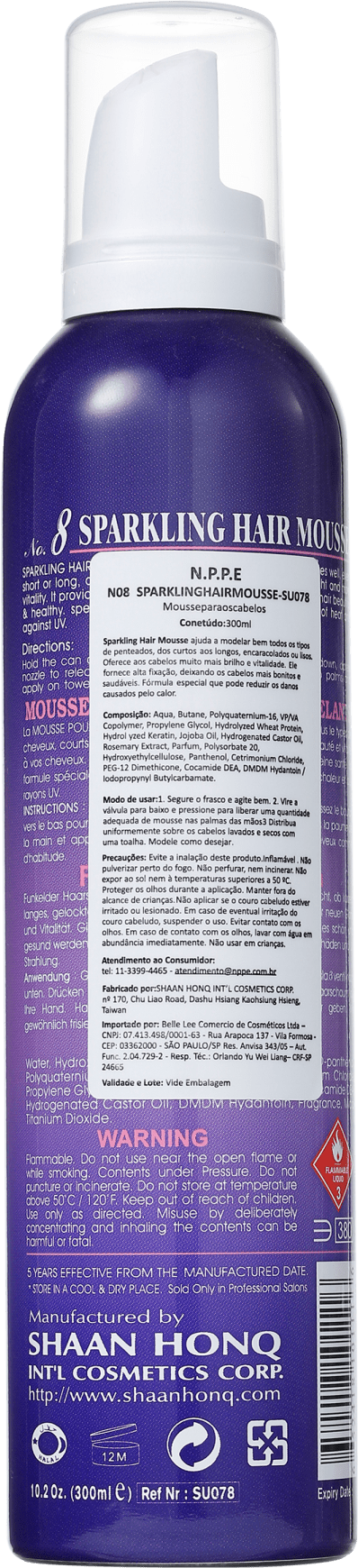 N.P.P.E. Sparkling Hair Mousse Nº8 - Mousse 300ml