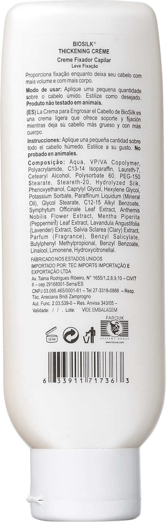 Biosilk Style Thickening Crème - Creme Fixador de Volume 177ml
