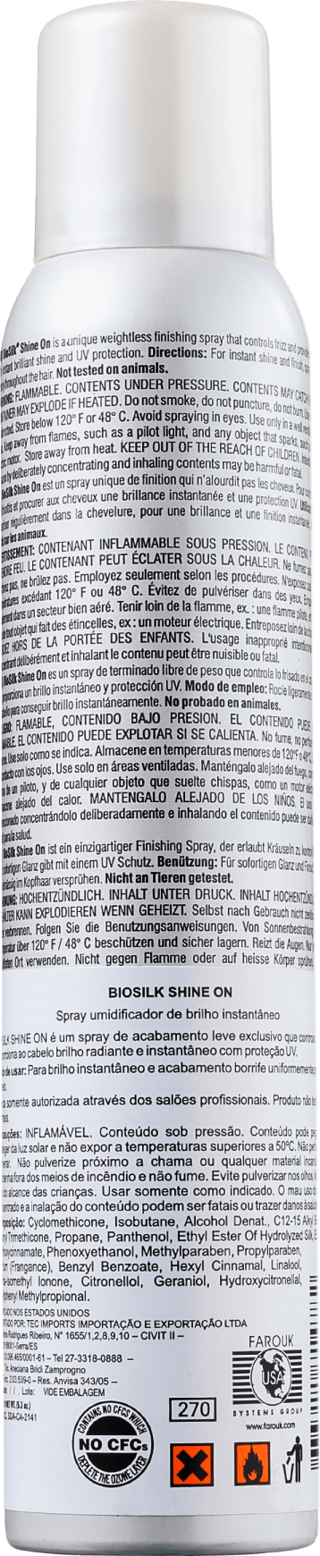 Biosilk Finish Shine On - Spray de Brilho 150g