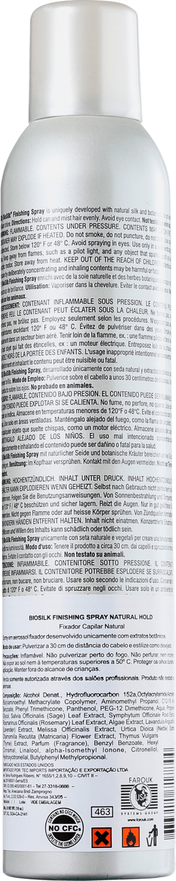 Biosilk Finishing Spray Natural Hold - Spray de Fixação Natural 284g