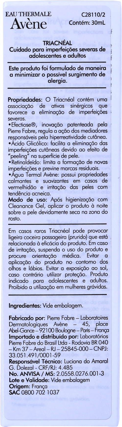 Avène Triacnéal Soin - Tratamento para Acne 30ml