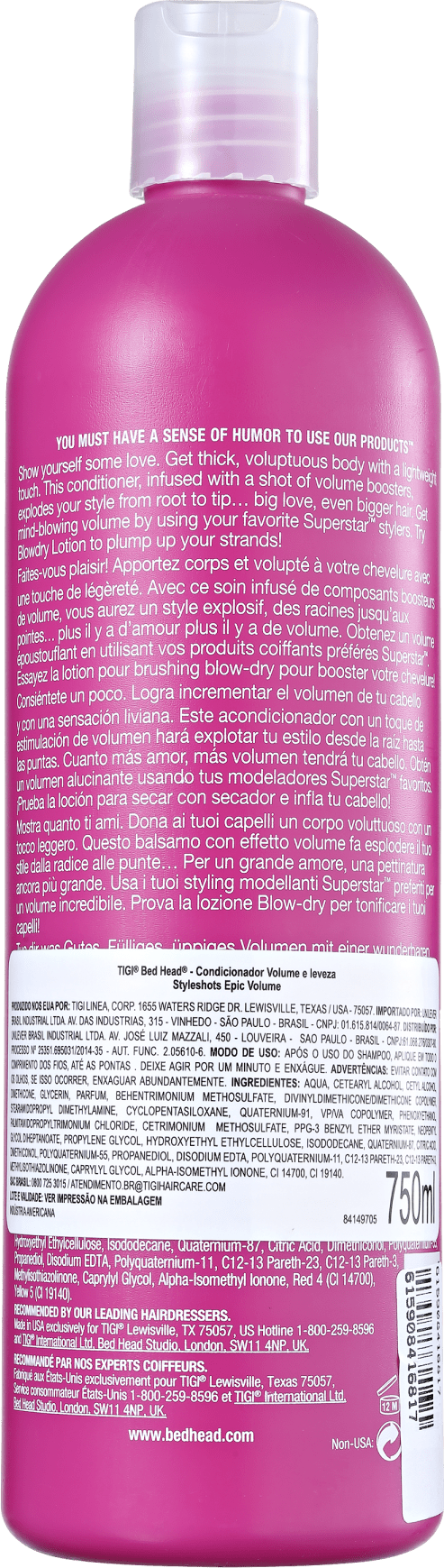 TIGI Bed Head Styleshots Epic Volume Conditioner - Condicionador 750ml