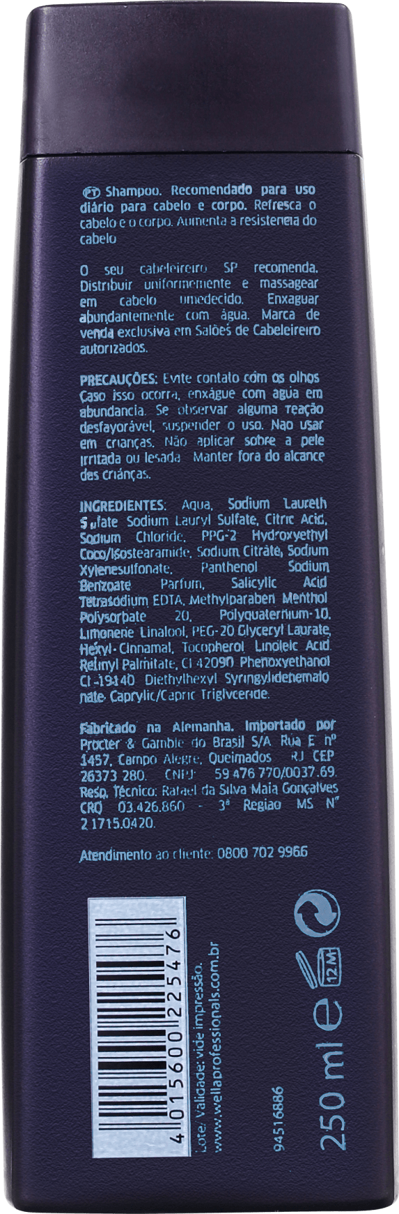 SP System Proessional Men Refresh - Shampoo para Cabelo e Corpo 250ml
