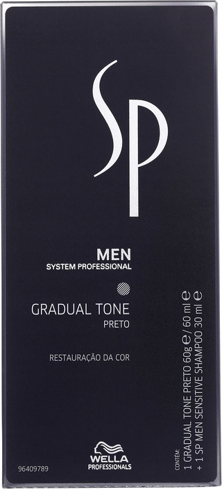 SP System Professional Men Gradual Tone Black Kit (2 Produtos + Escova Aplicadora)
