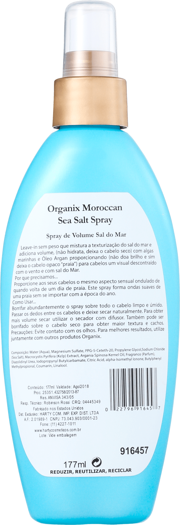 Organix Argan Oil Of Morocco Sea Salt - Spray Estilo Praia 177ml