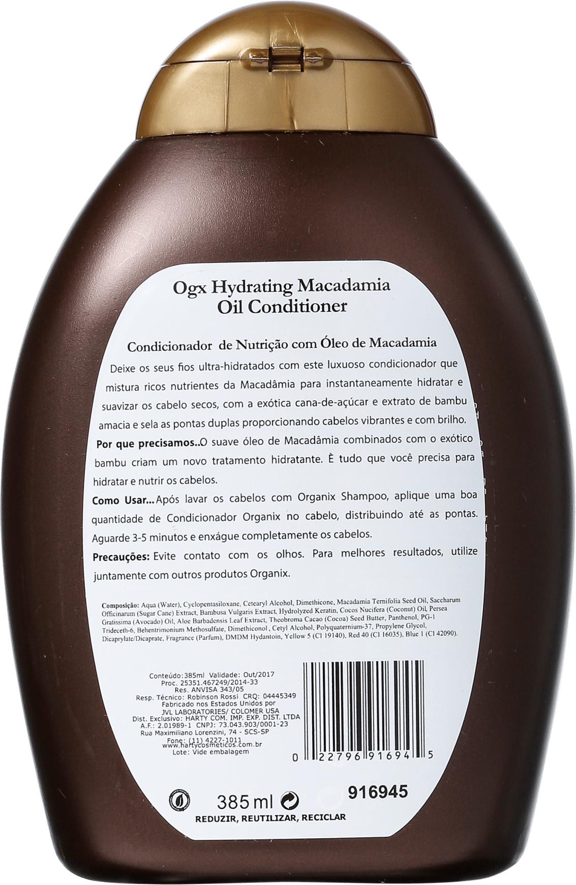 Organix Macadamia Oil Conditioner - Condicionador 385ml