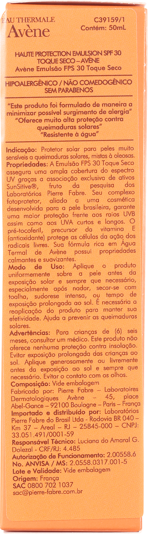 Avène High Protection FPS 30 - Protetor Solar Facial 50ml