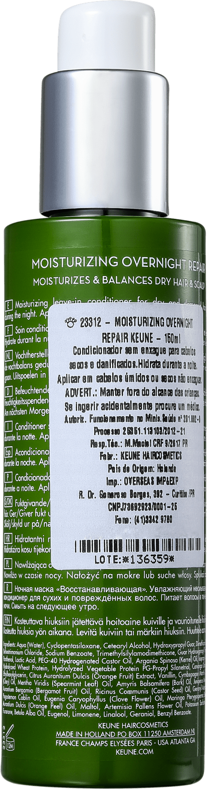 Keune So Pure Moisturizing Overnight Repair - Sérum Noturno 150ml