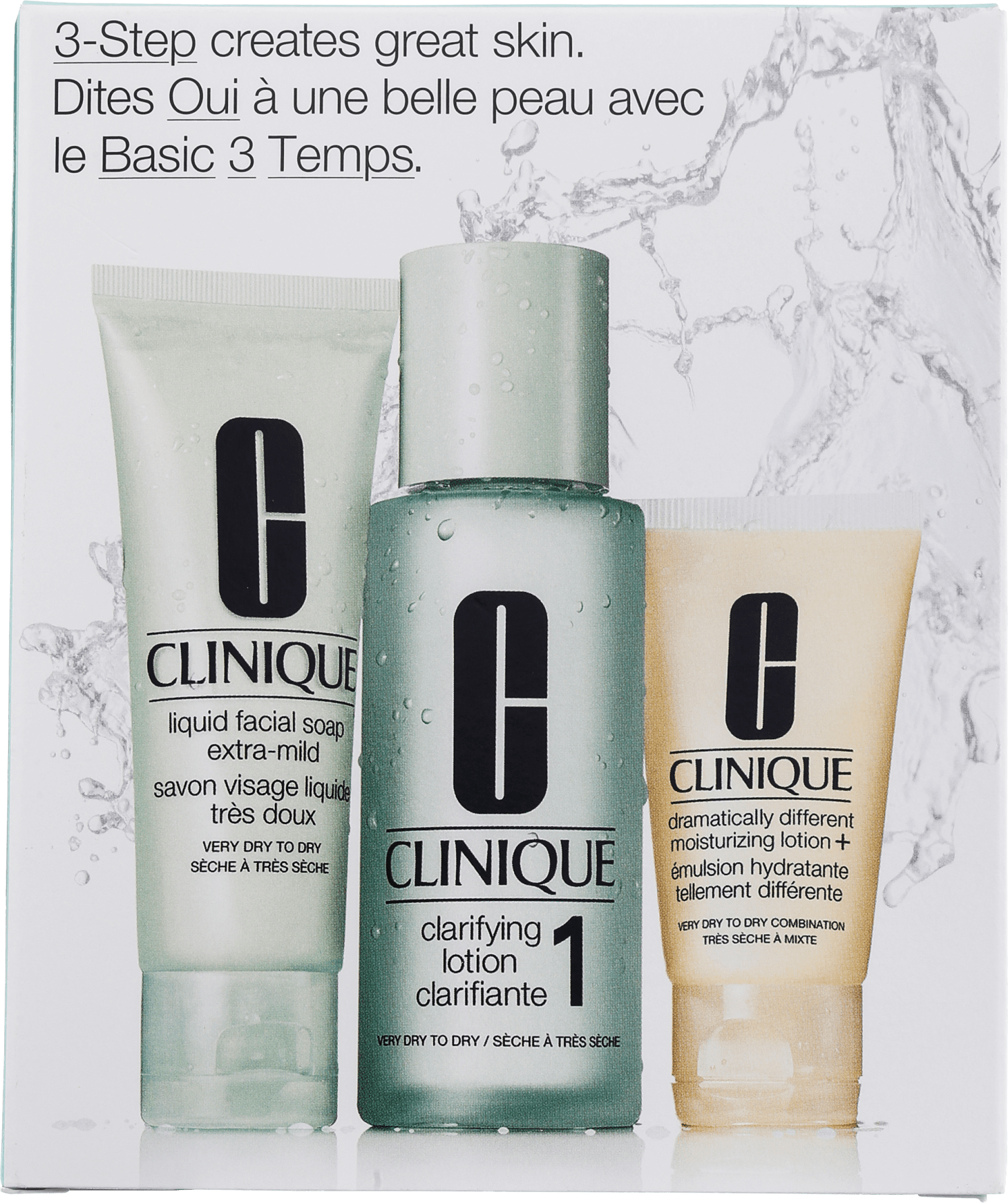 Kit Clinique Sistema 3 Passos Introdução Pele 1 (3 produtos)