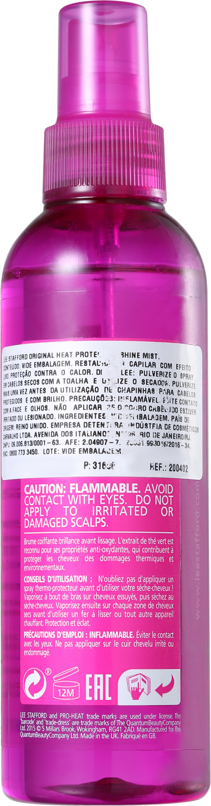Lee Stafford Poker Straight Flat Iron Protection Shine Mist - Protetor Térmico 200ml