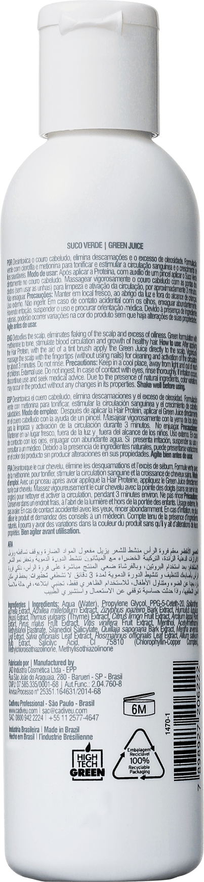 Cadiveu Professional Detox Suco Verde - Tônico 220ml