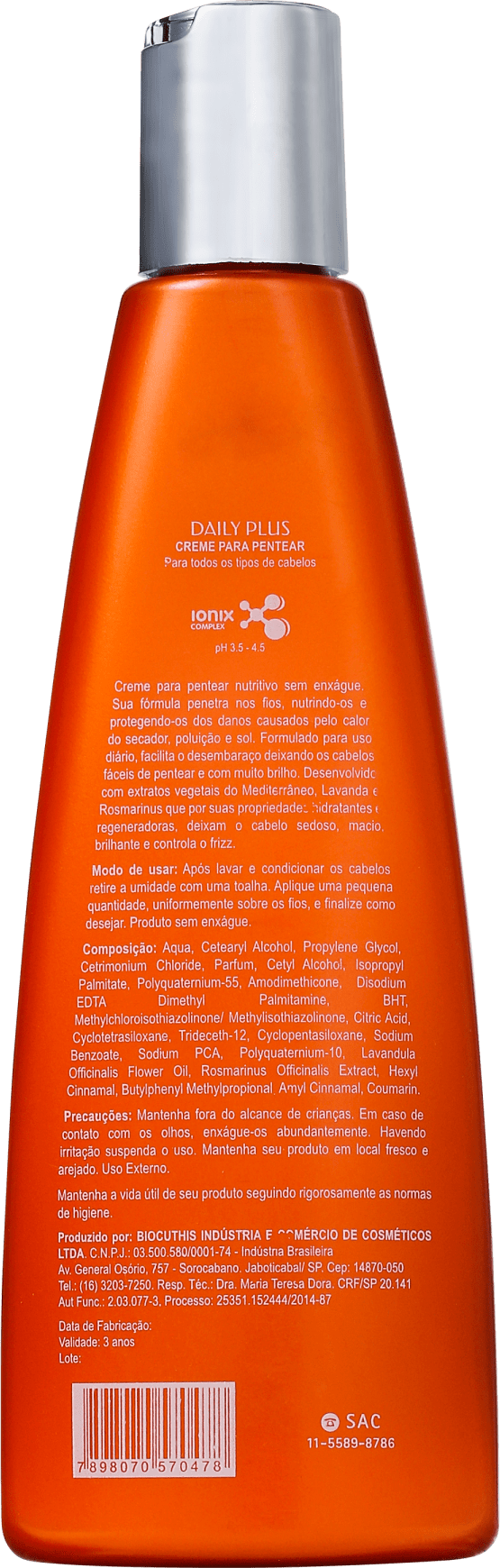 Mediterrani Professional Daily Plus Leave-In - Creme para Pentear 250g