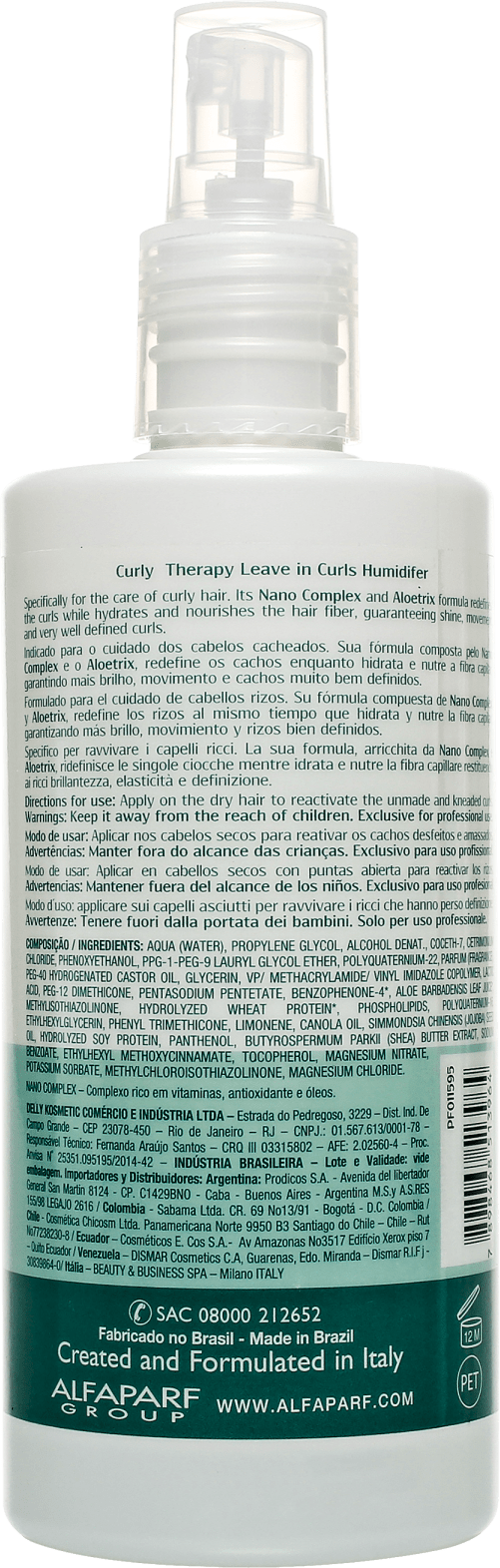 Yellow Curly Therapy Leave In Curls Humidifier - Umidificador de Cachos 250ml