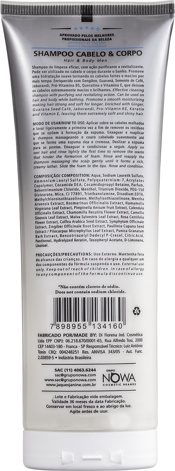 Jacques Janine Professionnel Exclusivo para Homens Cabelo & Corpo - Shampoo 240ml