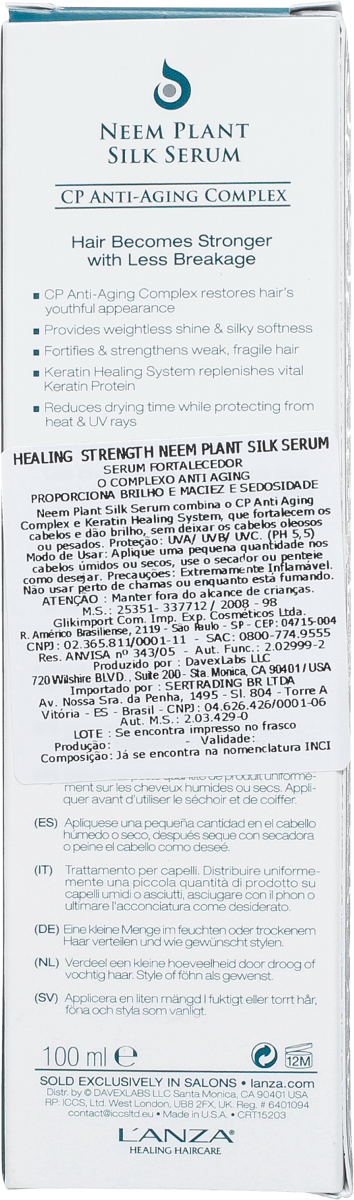 L'Anza Healing Strength Neem Plant Silk Serum - Finalizador 100ml