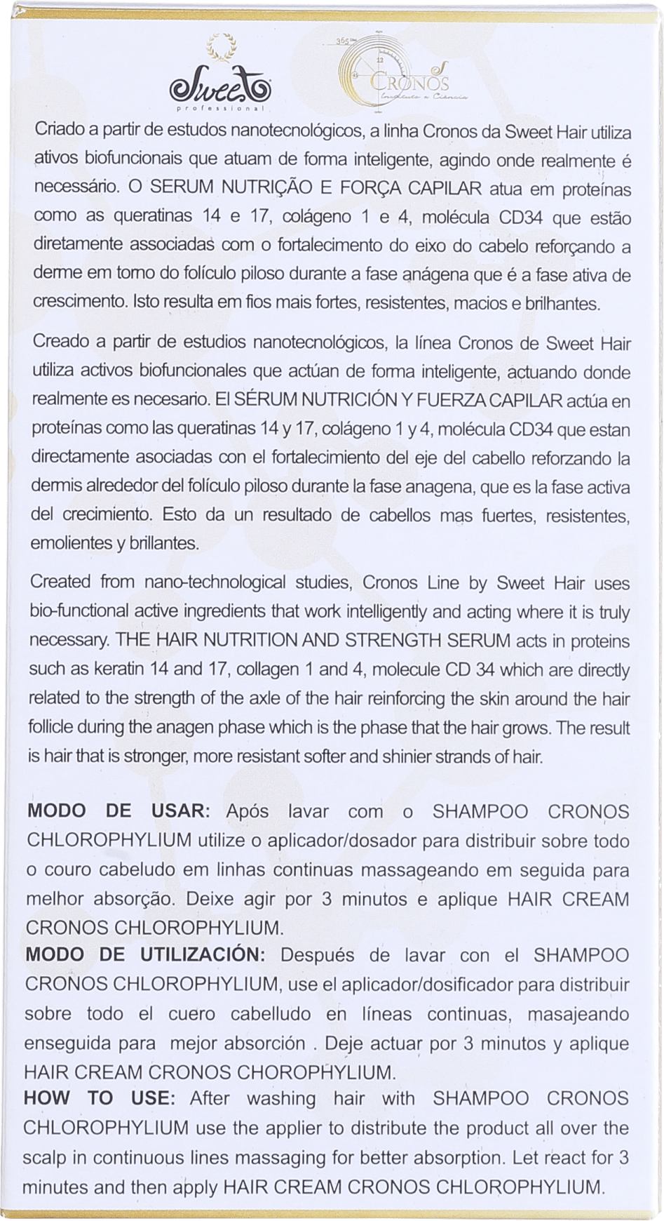 Sweet Hair Cronos Nutrição e Força - Sérum 30ml