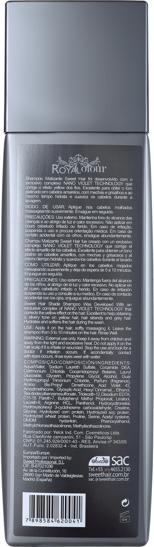 Sweet Hair Merci Platinum - Shampoo Matizador 980g