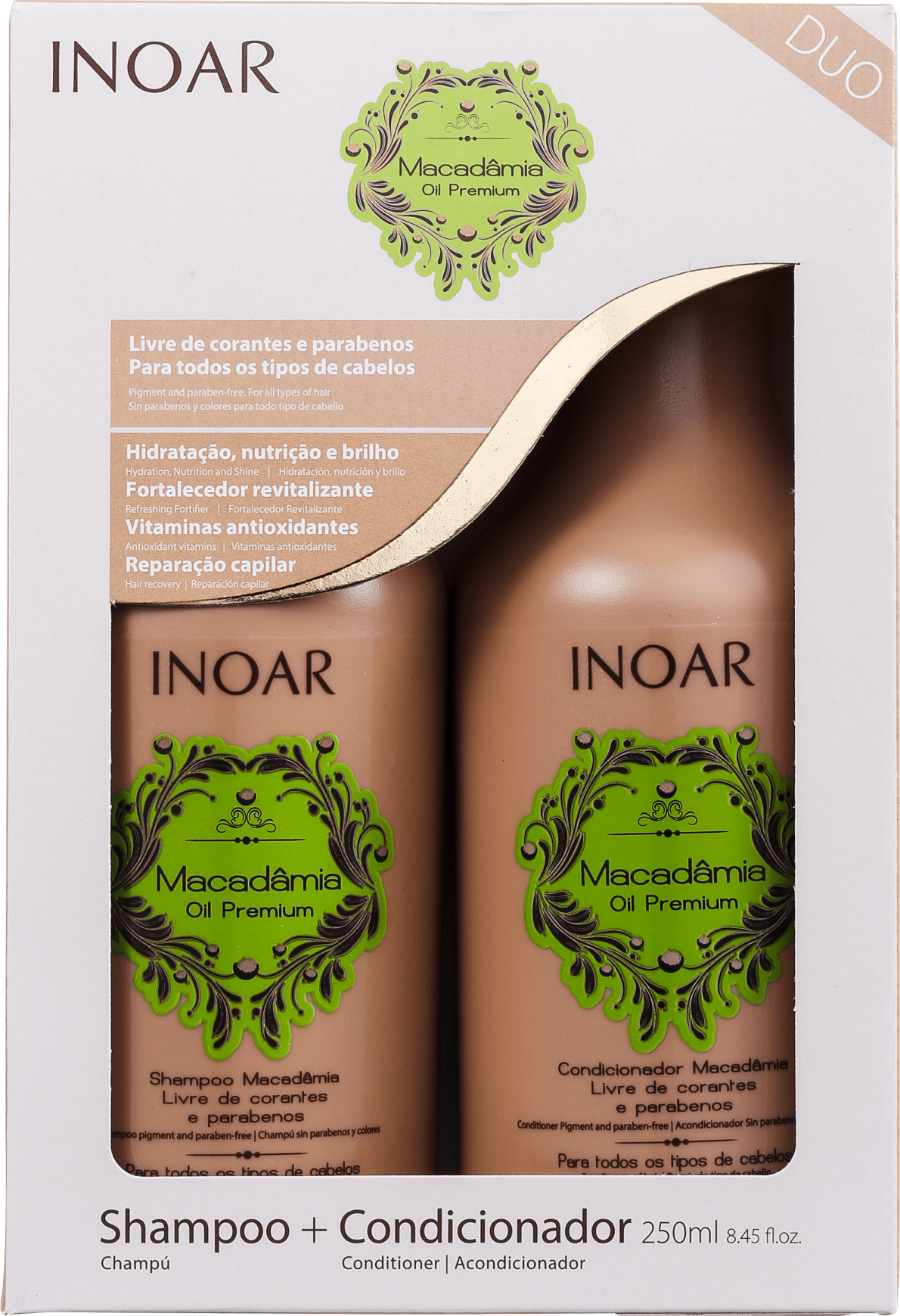 Inoar Macadâmia Oil Premium Kit de Tratamento Diário - 250ml (2 Produtos)