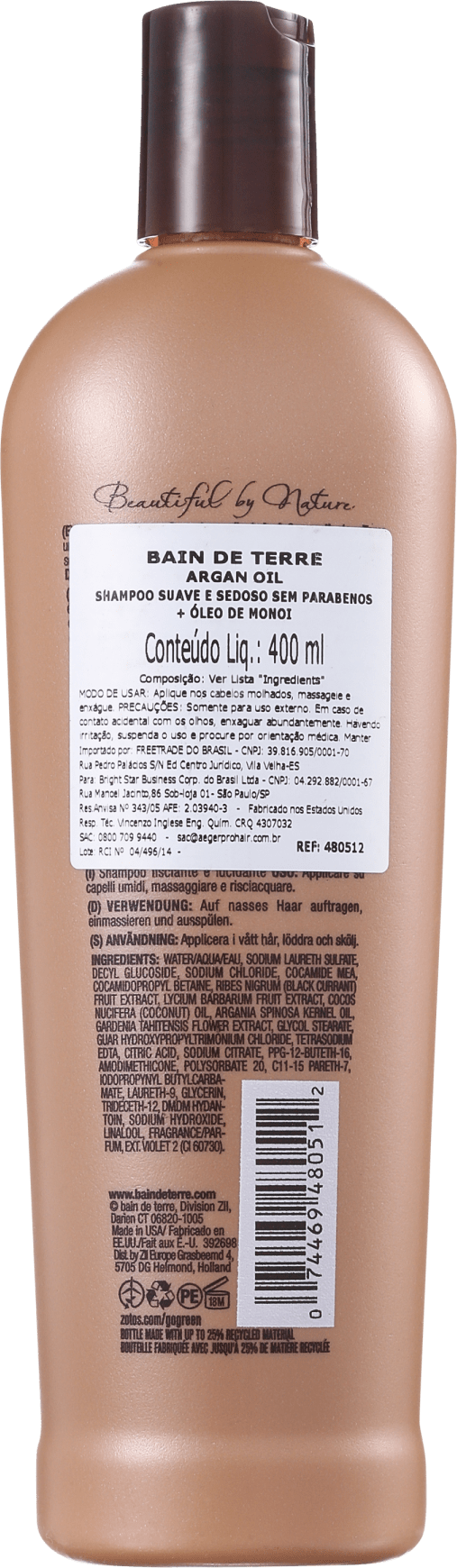 Bain de Terre Argan Oil Sleek & Smooth - Shampoo 400ml