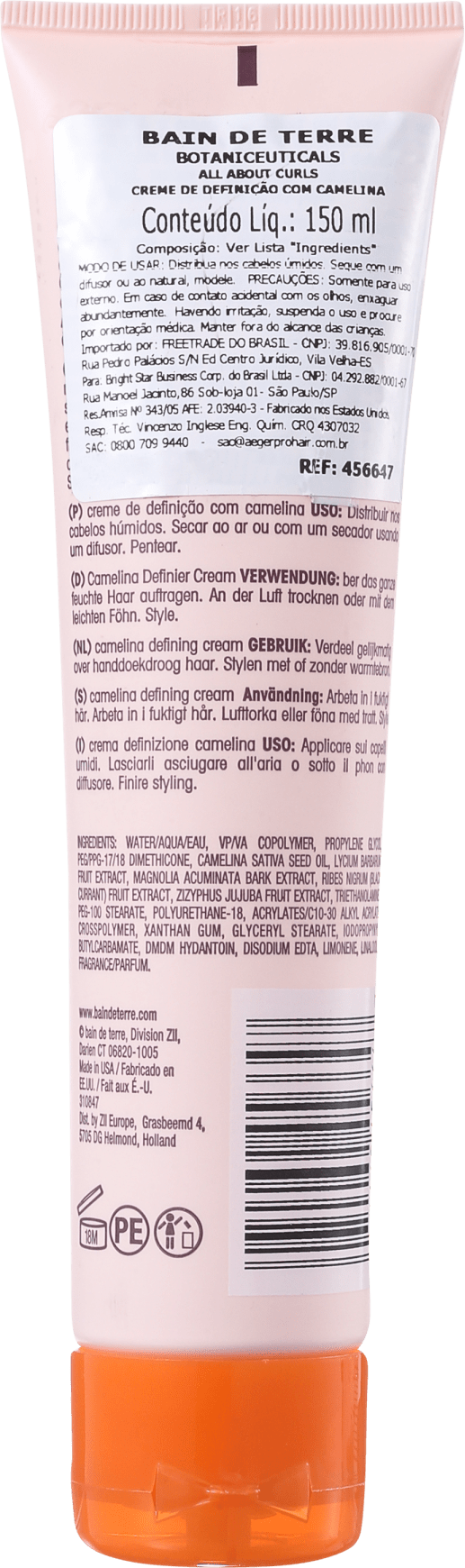 Bain de Terre All About Curls Camelina Defining Cream - Modelador de Cachos 150ml