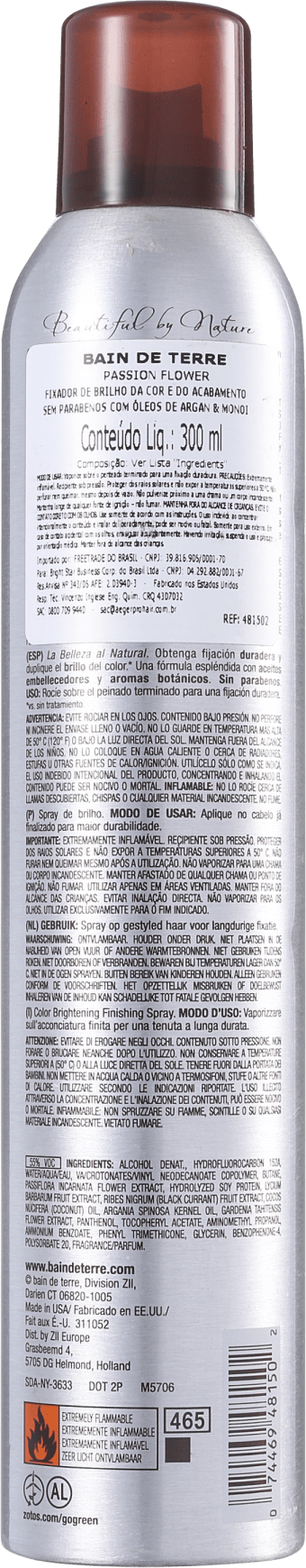 Bain de Terre Passion Flower Color Brightening Finishing - Spray Fixador 300ml