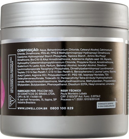 Lowell Bioplastia Creme Repositor de Massa Danos Extremos - Máscara Condicionante 450g