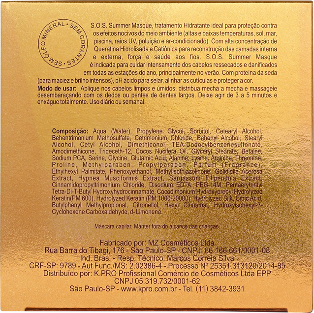K.Pro Sos Summer Masque - Máscara de Tratamento 165g