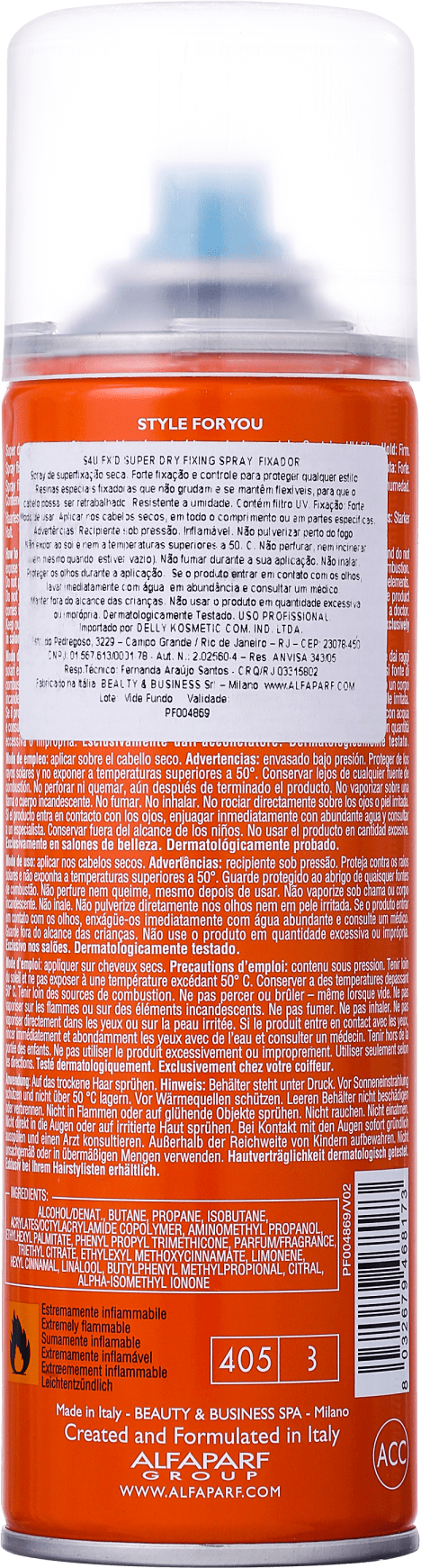 Alfaparf S4U Fx'D Super Dry Fixing Spray - Finalizador 300ml