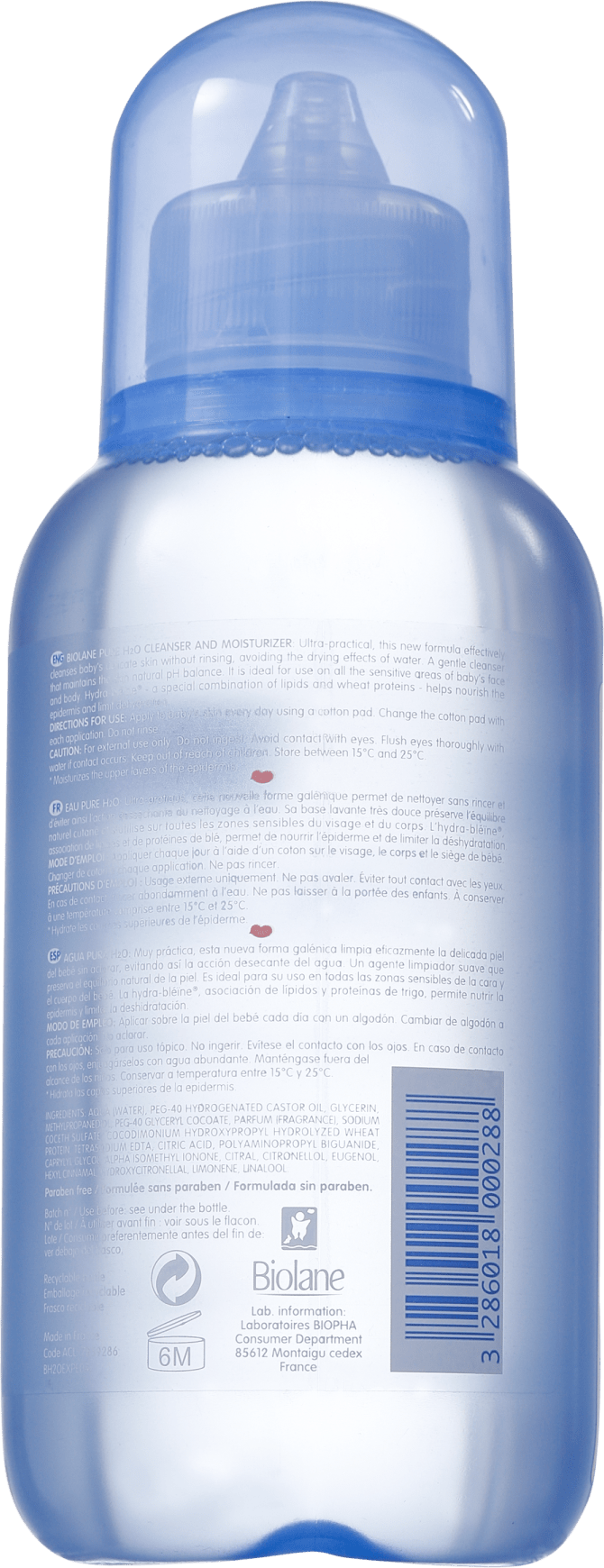Biolane Eau Pure H2O - Água de Limpeza 400ml