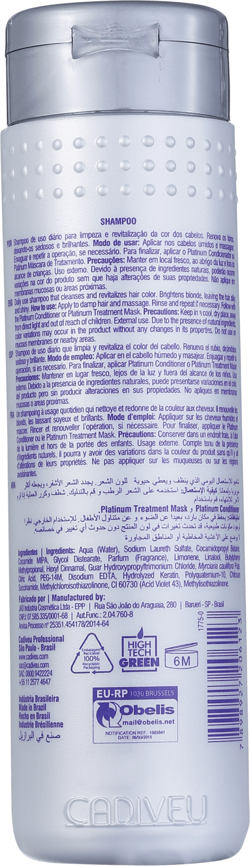 Cadiveu Professional Platinum - Shampoo 250ml