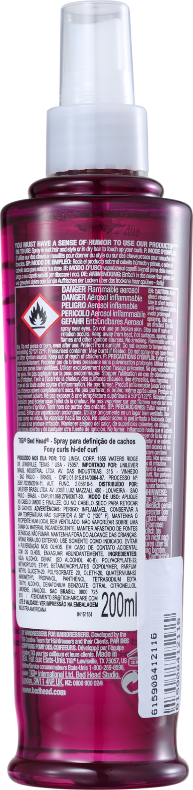 TIGI Bed Head Foxy Curls Hi-Def Curl Spray - Ativador de Cachos 200ml