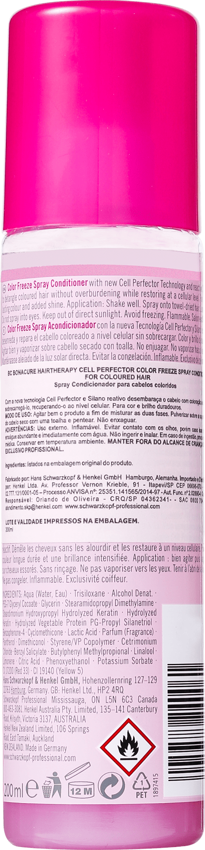 Schwarzkopf Professional BC Bonacure Color Freeze Spray Conditioner - Leave-In 200ml