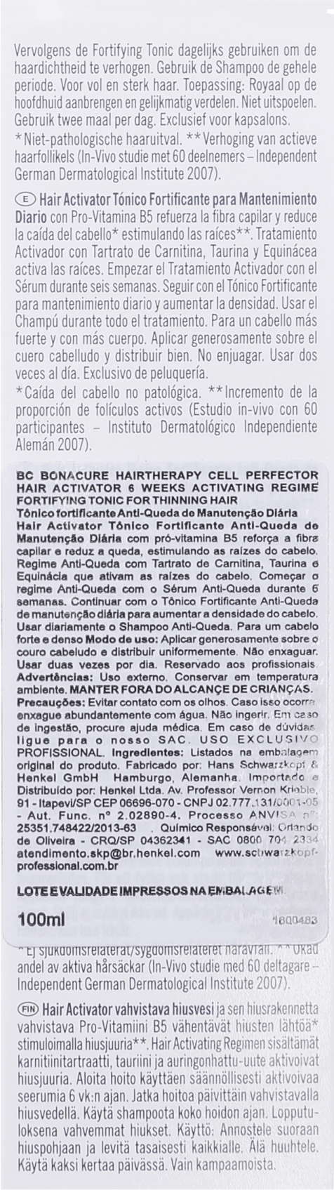 Schwarzkopf Professional BC Bonacure Hair Activator Fortifying Tonic - Tônico 100ml