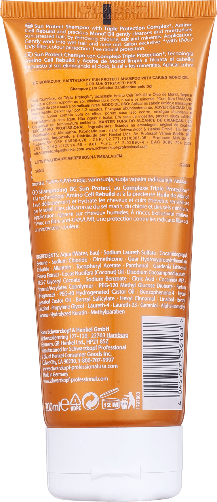 Schwarzkopf Professional BC Bonacure Sun Protect - Shampoo 200ml
