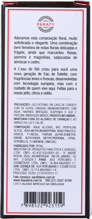 Paraty Portátil L'Eau de Riô Eau de Toilette - Perfume Unissex 15ml