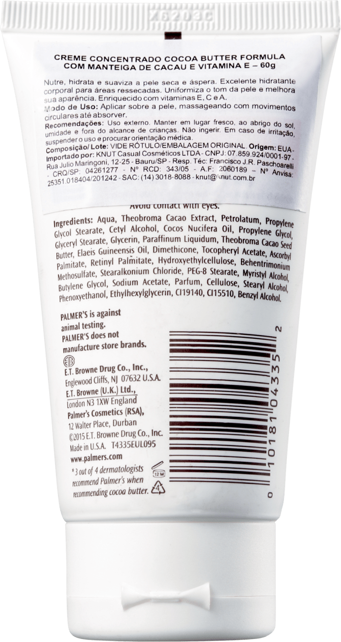 Palmer's Cocoa Butter Formula Softens & Relieves Rough, Dry Skin - Creme Hidratante 60g