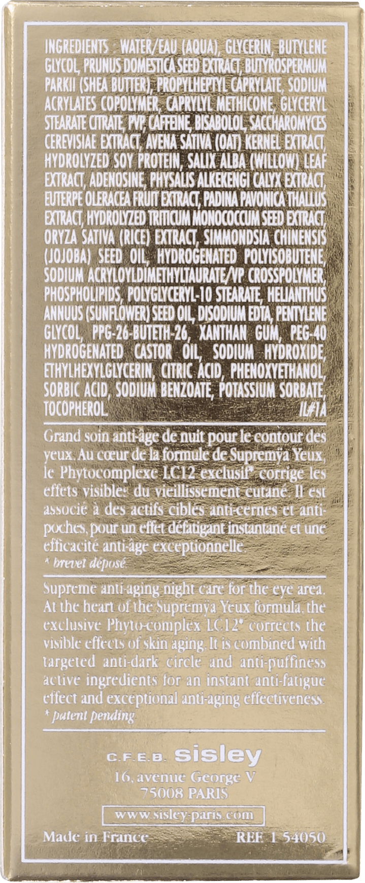 Sisley Supremÿa Yeux La Nuit - Anti-Idade para Área dos Olhos 15ml