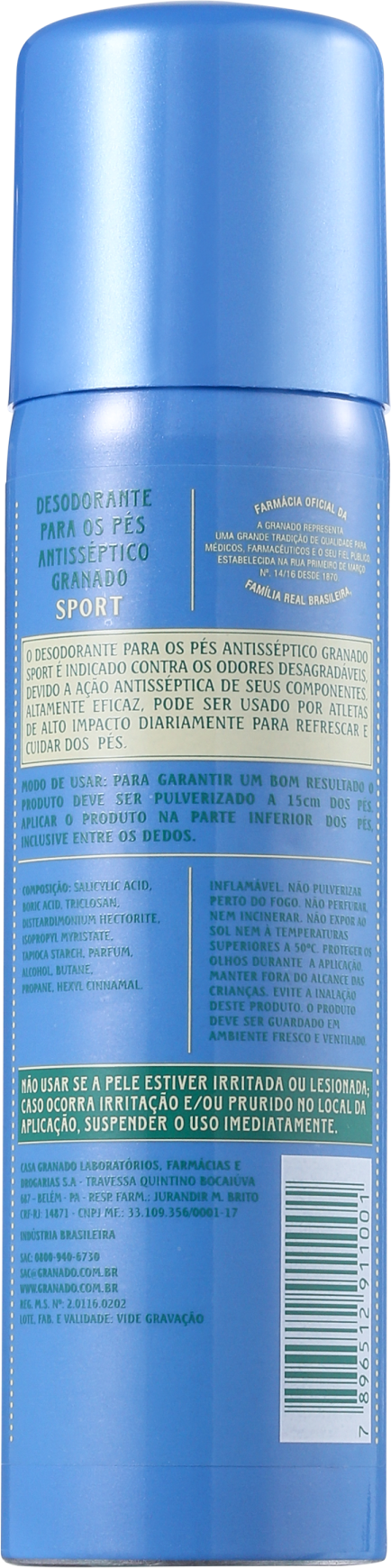 Granado Antisséptica Sport Para Os Pés Antisséptico - Desodorante Spray 100ml