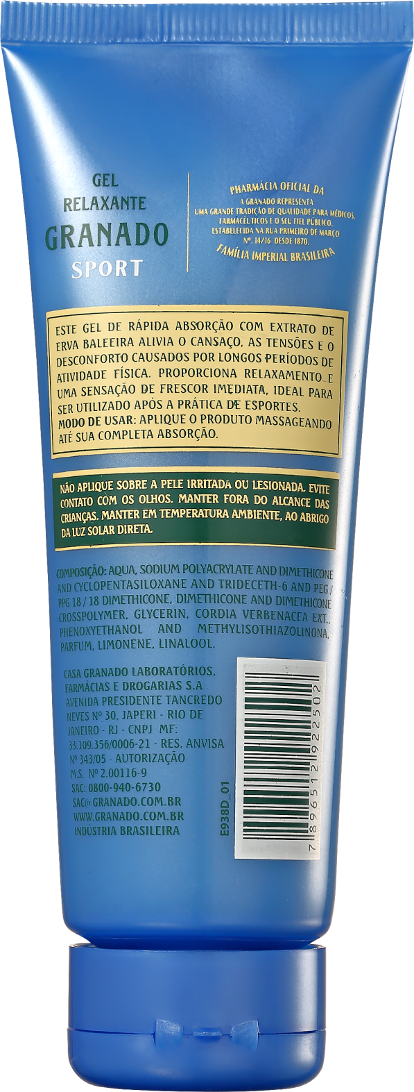 Granado Antisséptica Sport Anticansaço - Gel Relaxante 120g