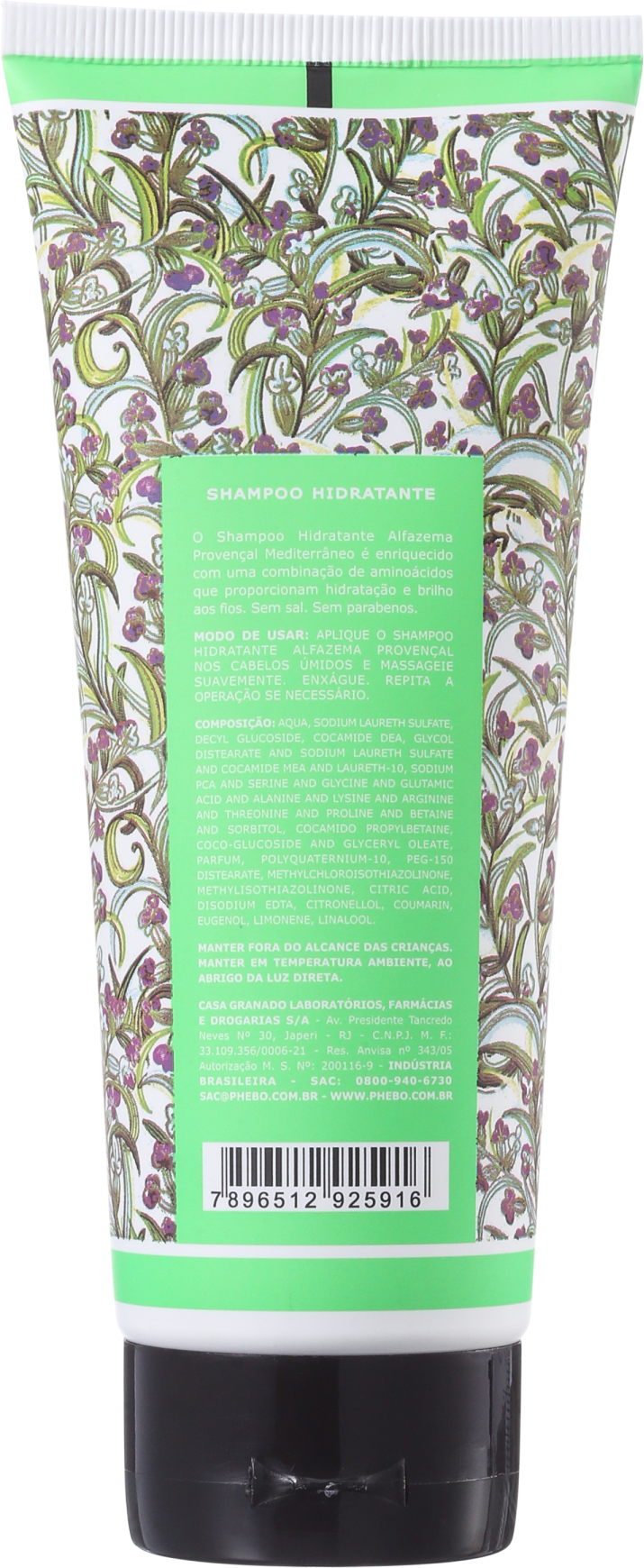 Phebo Mediterrâneo Alfazema Provençal - Shampoo Hidratante 200ml