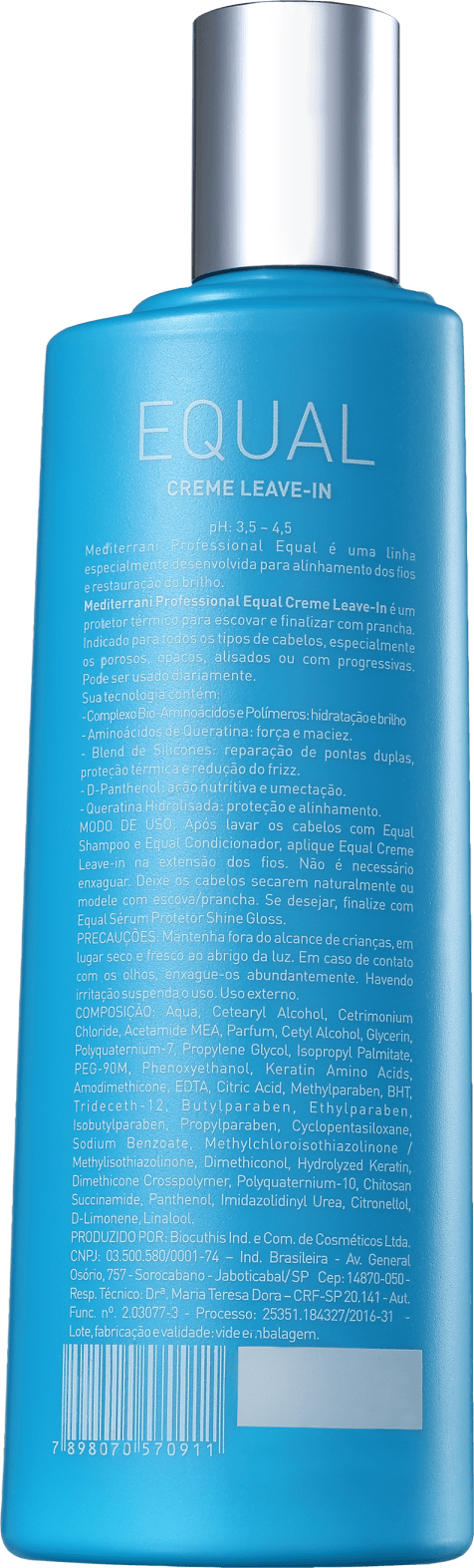 Mediterrani Ionixx Equal Leave-In - Creme Sem Enxágue 250g