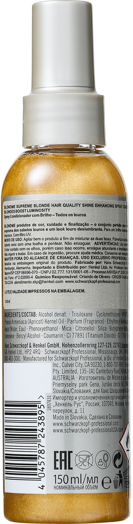 Schwarzkopf Professional Blondme Shine Enhancing Spray Conditioner All Blondes - Leave-in 150ml